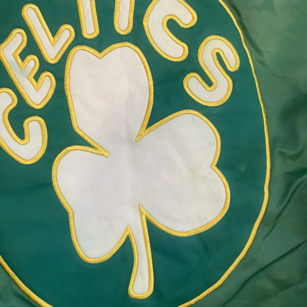 Vintage Boston Celtics G-III Bigman Satin Bomber Snap Jacket Men's Size 5X VTG